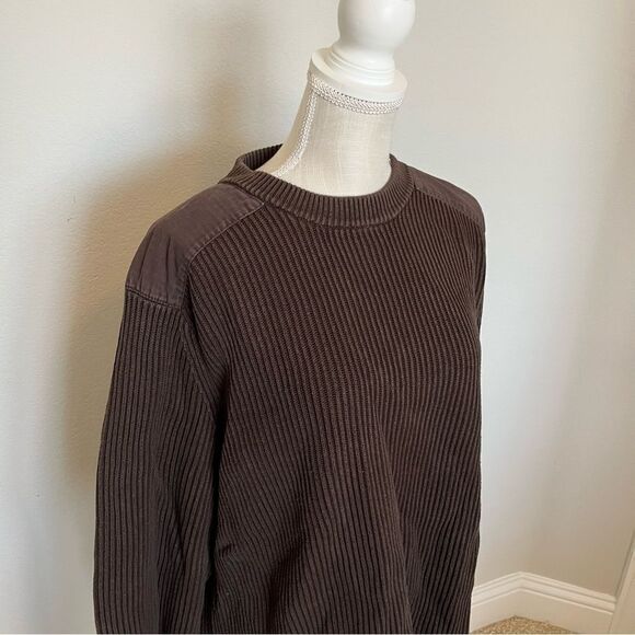 Eddie Bauer Tall Large Brown Sweater with Elbow Patches - Picture 3 of 6